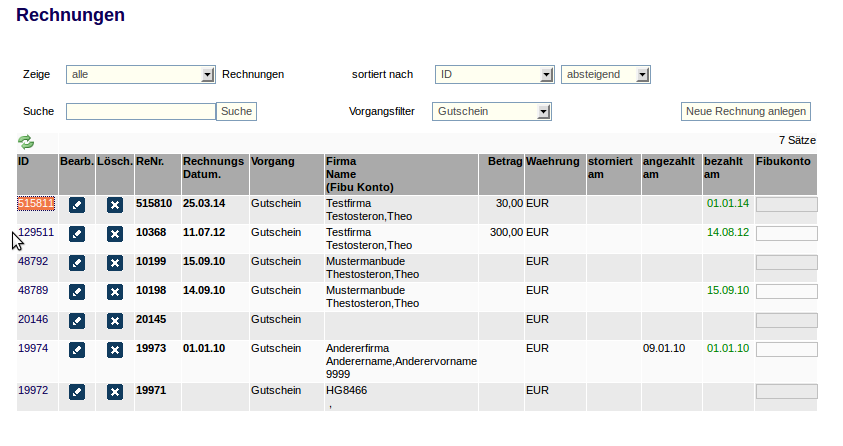 FIBU RechnungsID