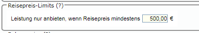 Reisepreislimit