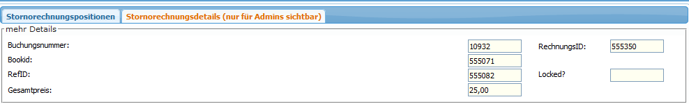 Stornorechnungsdetails