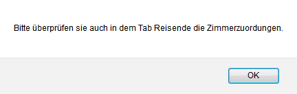 Zimmer ändern Warnung