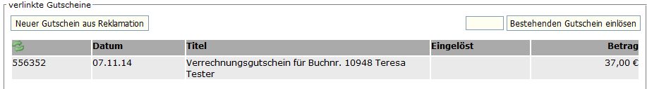 verlinkte Gutscheine