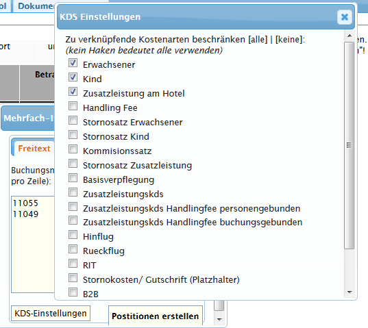 KDS Einstellungen