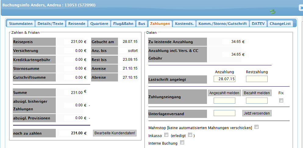 Zahlungen