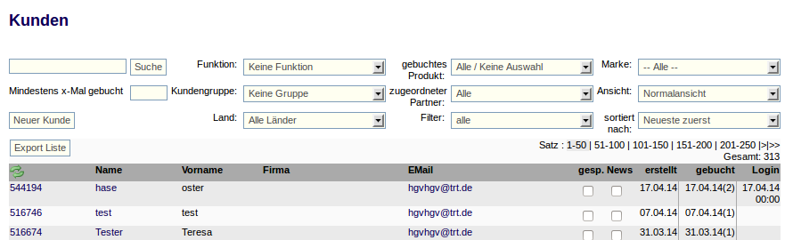 Kundenliste