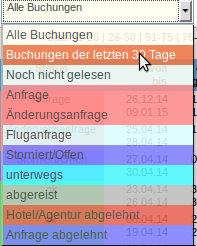 Buchungsstatusfilter