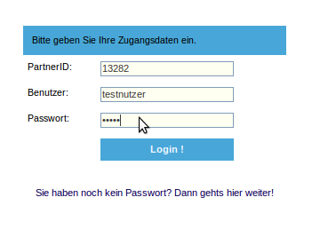 Anmeldung Partnerportal