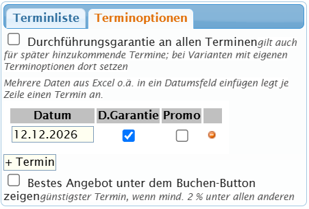 Terminoptionen