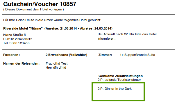 Zusatz Hotelvoucher